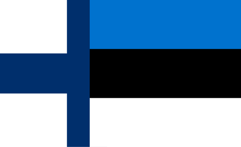 Flags of Finland and Estonia